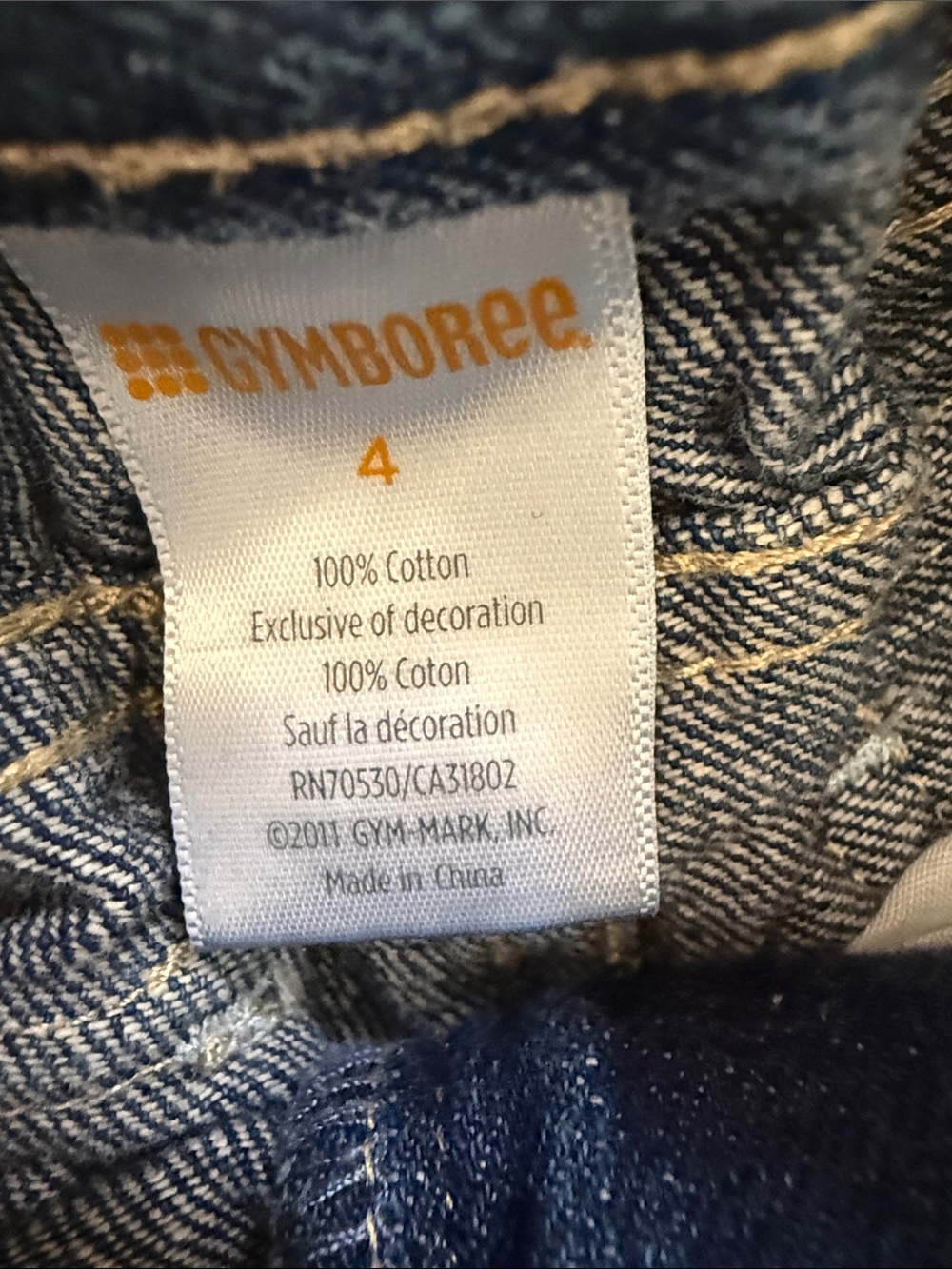 Gymboree Dark Blue Jeans with Heart & Star Embroidery - Picture 3 of 4